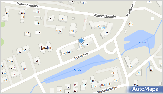 Gdańsk, Potokowa, 27A, mapa Gdańska