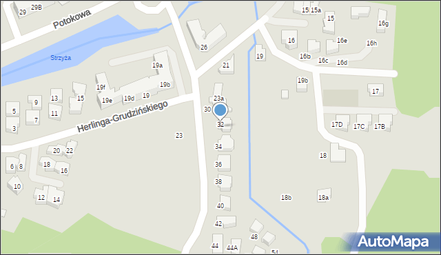 Gdańsk, Potokowa, 32A, mapa Gdańska