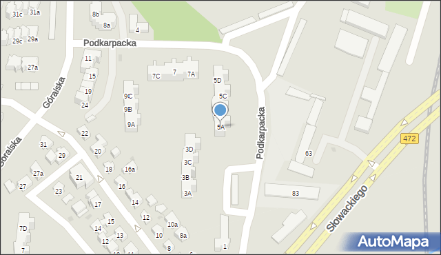 Gdańsk, Podkarpacka, 5A, mapa Gdańska