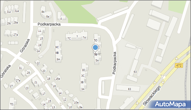 Gdańsk, Podkarpacka, 5B, mapa Gdańska