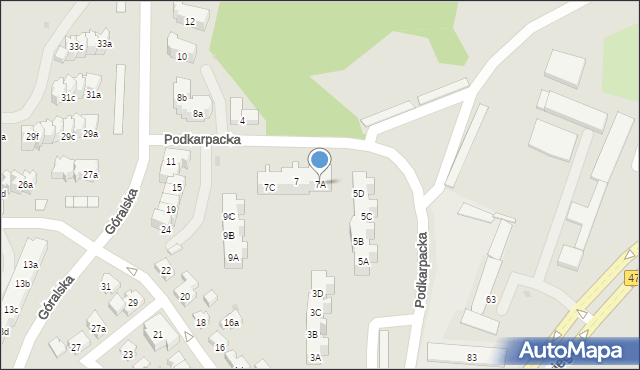 Gdańsk, Podkarpacka, 7A, mapa Gdańska