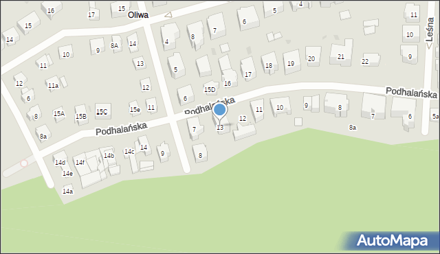 Gdańsk, Podhalańska, 13, mapa Gdańska