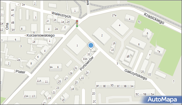 Gdańsk, Portowców, 33E, mapa Gdańska