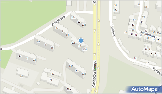 Gdynia, Podgórska, 10c, mapa Gdyni