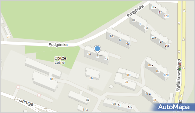 Gdynia, Podgórska, 4, mapa Gdyni