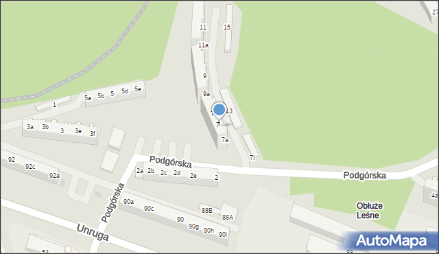 Gdynia, Podgórska, 7b, mapa Gdyni