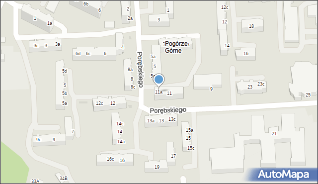 Gdynia, Porębskiego Kazimierza, wadm., 11a, mapa Gdyni