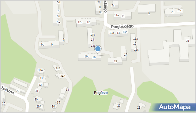 Gdynia, Porębskiego Kazimierza, wadm., 16a, mapa Gdyni