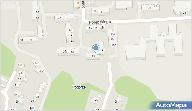 Gdynia, Porębskiego Kazimierza, wadm., 19a, mapa Gdyni