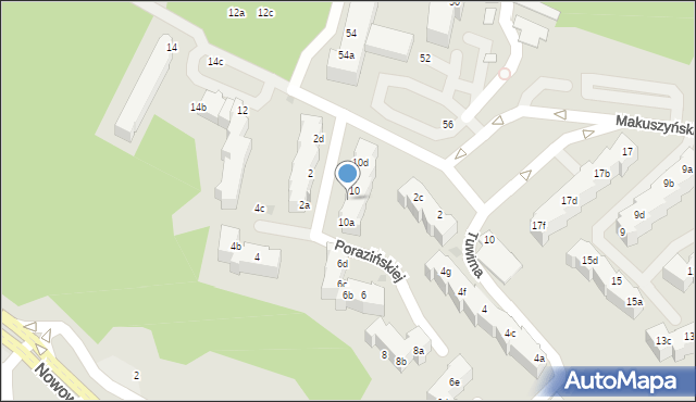 Gdynia, Porazińskiej Janiny, 10b, mapa Gdyni