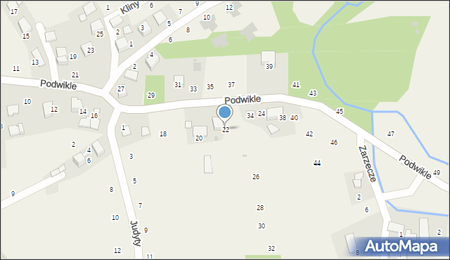 Giebułtów, Podwikle, 22, mapa Giebułtów