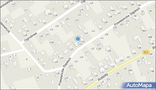 Gierałtowice, Powstańców Śląskich, 118, mapa Gierałtowice