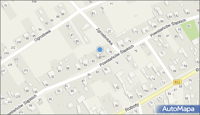 Gierałtowice, Powstańców Śląskich, 80, mapa Gierałtowice