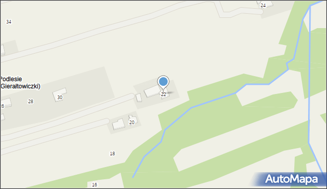 Gierałtowiczki, Pod Lasem, 22, mapa Gierałtowiczki