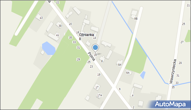 Glinianka, Polna, 10, mapa Glinianka