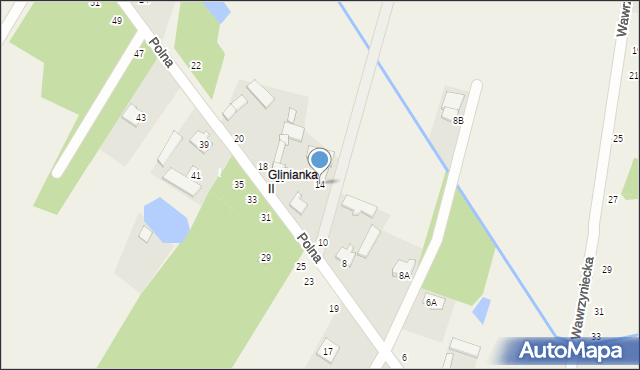 Glinianka, Polna, 14, mapa Glinianka