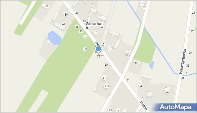 Glinianka, Polna, 23, mapa Glinianka