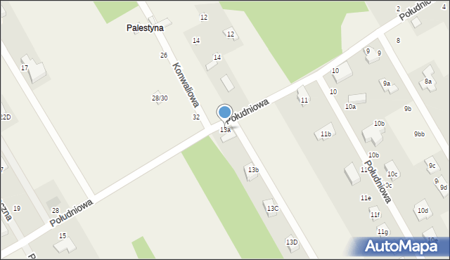 Glinnik, Południowa, 13A, mapa Glinnik