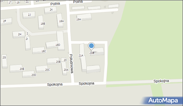 Glinojeck, Południowa, 21B, mapa Glinojeck