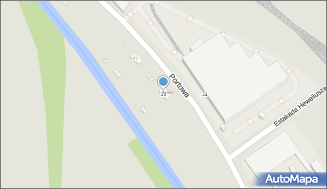 Gliwice, Portowa, 23, mapa Gliwic