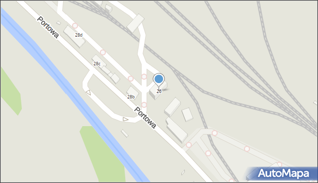 Gliwice, Portowa, 26, mapa Gliwic