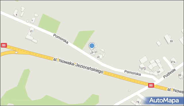 Gliwice, Pomorska, 17, mapa Gliwic