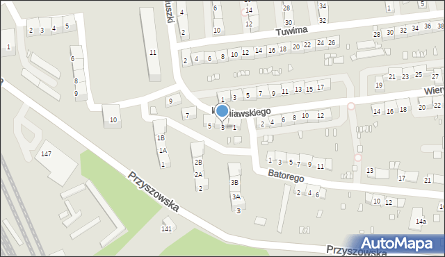 Gliwice, Popiełuszki Jerzego, bł. ks., 3, mapa Gliwic