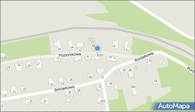 Gliwice, Poziomkowa, 3, mapa Gliwic