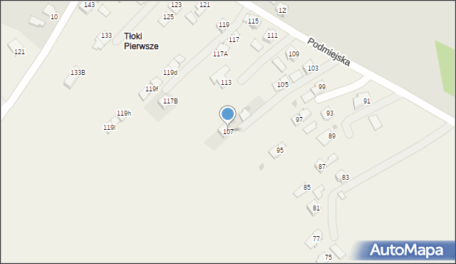 Głowienka, Podmiejska, 107, mapa Głowienka