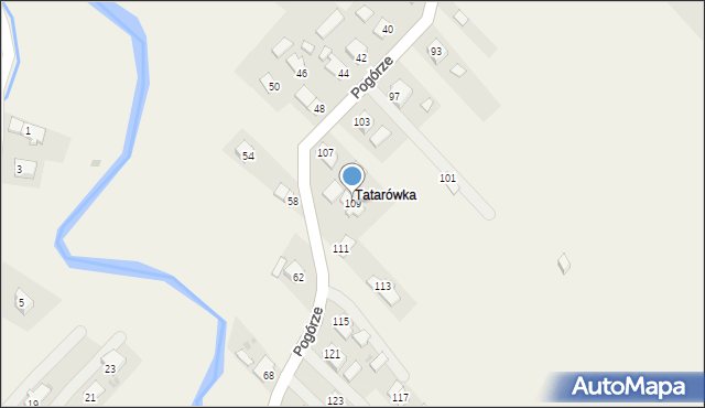 Głowienka, Pogórze, 109, mapa Głowienka