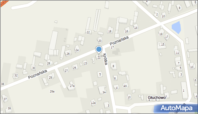 Głuchowo, Poznańska, 21, mapa Głuchowo