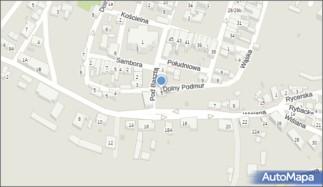 Gniew, Pod Basztą, 5, mapa Gniew