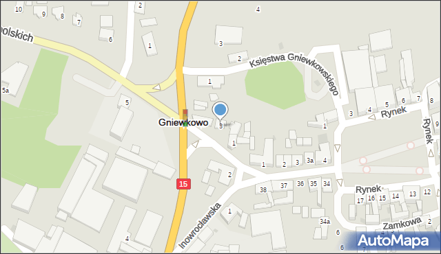 Gniewkowo, Powstańców Wielkopolskich, 3, mapa Gniewkowo