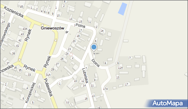 Gniewoszów, Polna, 7, mapa Gniewoszów