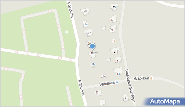 Gniezno, Północna, 18, mapa Gniezna