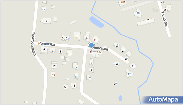 Gniezno, Pomorska, 14, mapa Gniezna