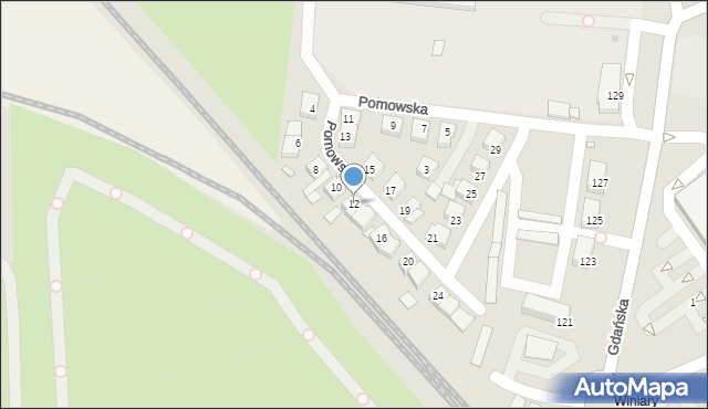 Gniezno, Pomowska, 12, mapa Gniezna