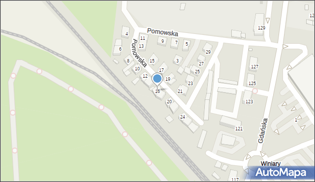 Gniezno, Pomowska, 16, mapa Gniezna