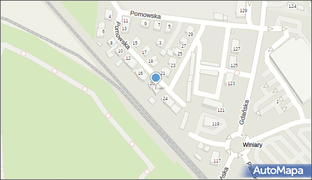 Gniezno, Pomowska, 22, mapa Gniezna