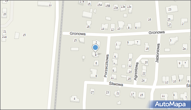 Gniezno, Porzeczkowa, 4, mapa Gniezna