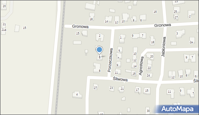 Gniezno, Porzeczkowa, 6, mapa Gniezna