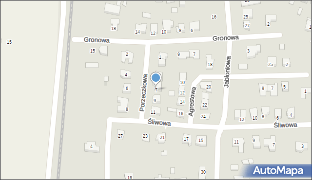 Gniezno, Porzeczkowa, 7, mapa Gniezna