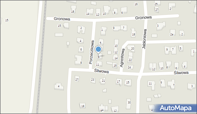 Gniezno, Porzeczkowa, 9, mapa Gniezna