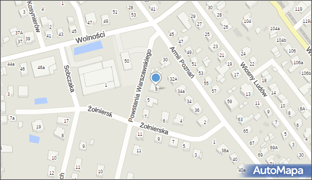 Gniezno, Powstania Warszawskiego, 3, mapa Gniezna