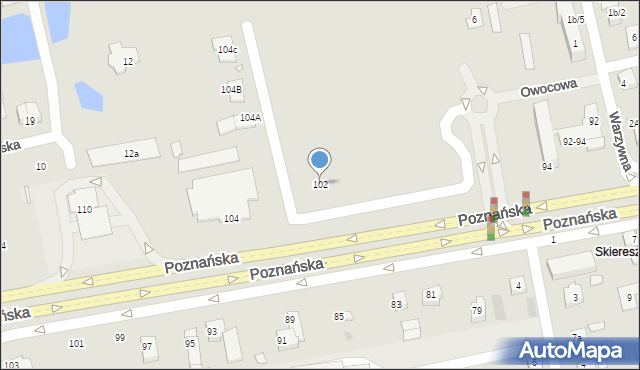 Gniezno, Poznańska, 102, mapa Gniezna