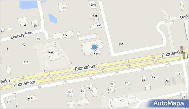 Gniezno, Poznańska, 104, mapa Gniezna