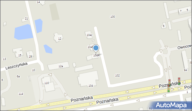 Gniezno, Poznańska, 104A, mapa Gniezna