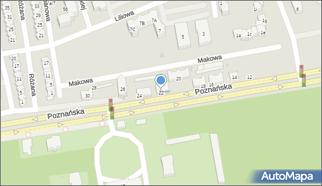 Gniezno, Poznańska, 22, mapa Gniezna