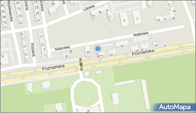 Gniezno, Poznańska, 24, mapa Gniezna