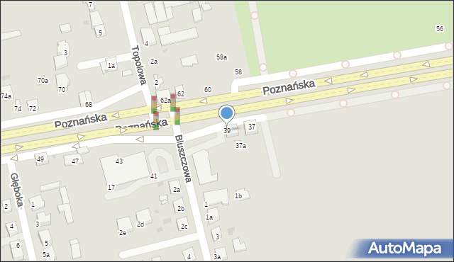 Gniezno, Poznańska, 39, mapa Gniezna